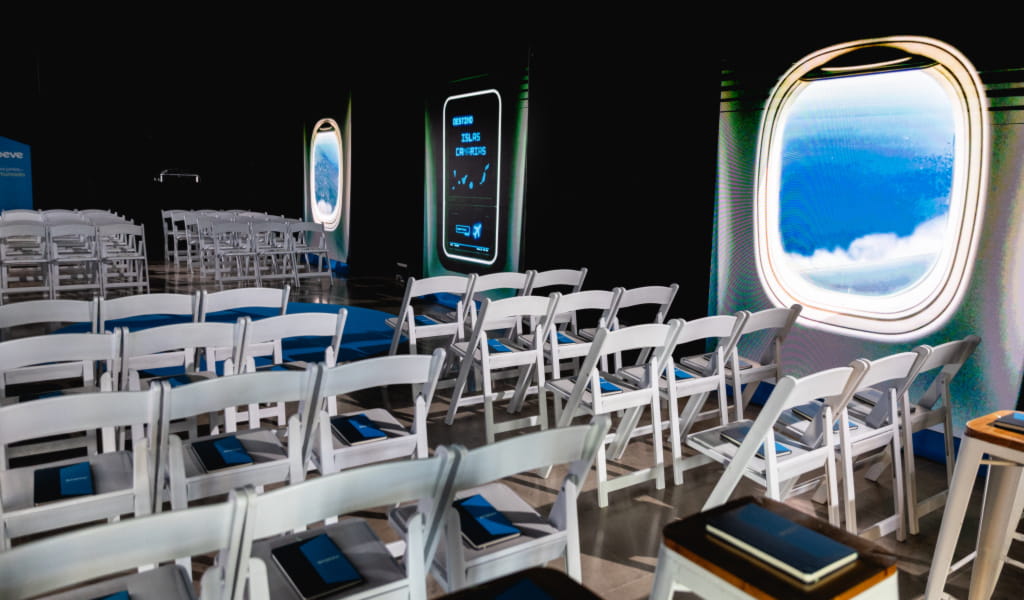 Zona decorada para eventos