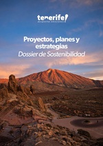Portada del dossier de sostenibilidad de Turismo de Tenerife con el Teide de fondo