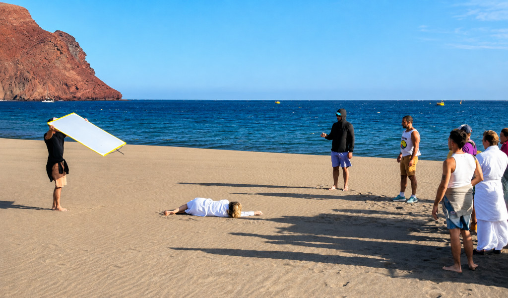 Set rodaje en la playa