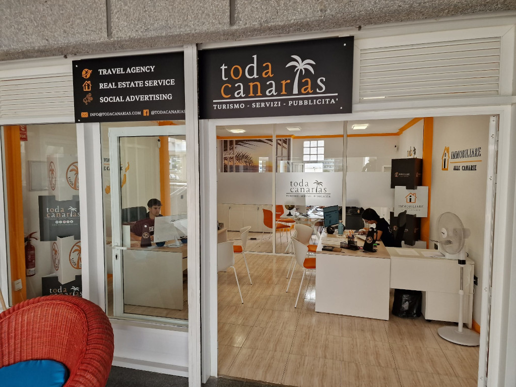 Agencia Toda Canarias en Tenerife con servicios de viajes, inmuebles y publicidad.