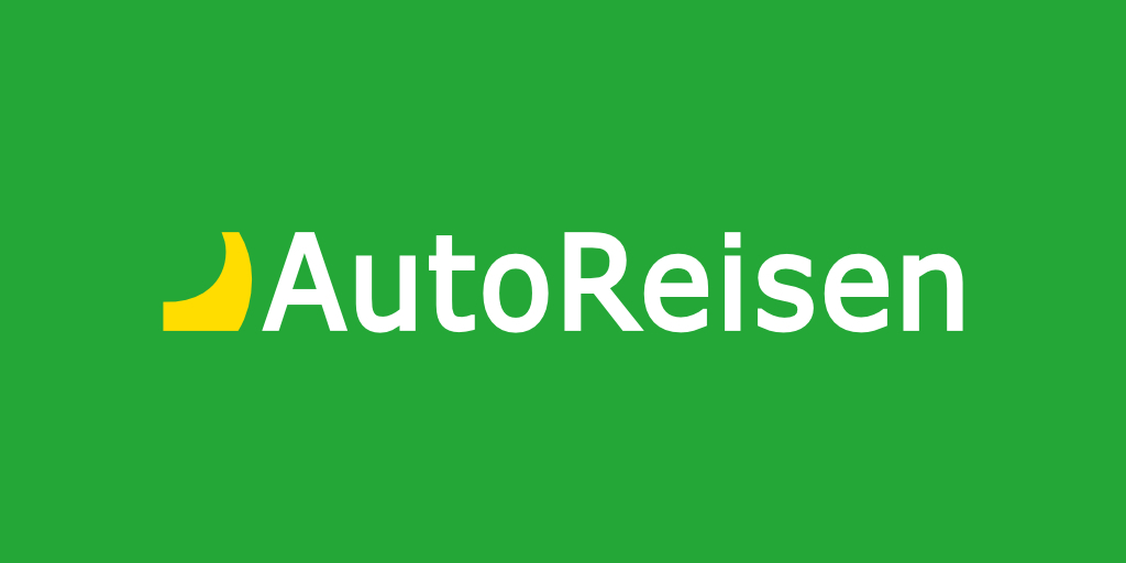 AutoReisen en fondo verde con logo amarillo.
