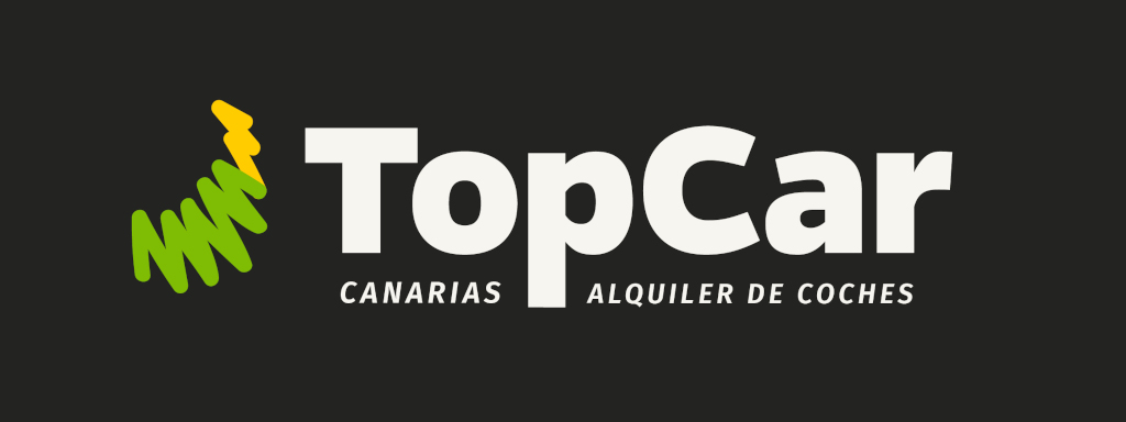 TopCar Canarias Alquiler de Coches, logo sobre fondo oscuro.