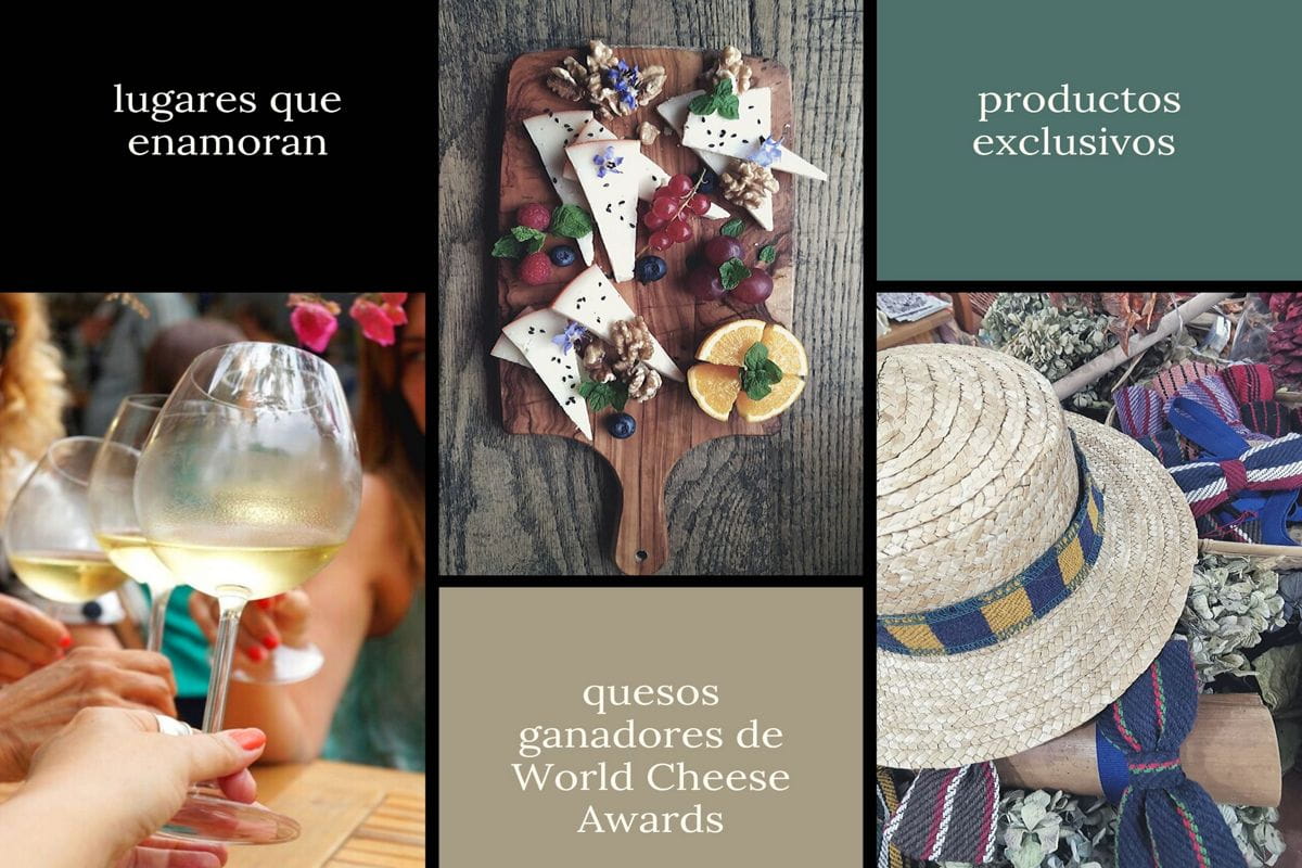 Queso con nueces y frutas, Tenerife. Texto: quesos ganadores de World Cheese Awards.