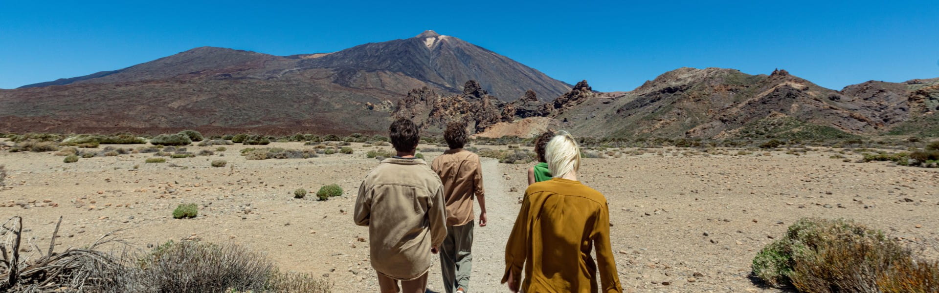 Grupo de amigos por el Teide
